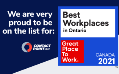 ContactPoint 360 made it to the 2021 List of Best Workplaces™ in Ontario ContactPoint 360 made it to the 2021 List of Best Workplaces™ in Ontario